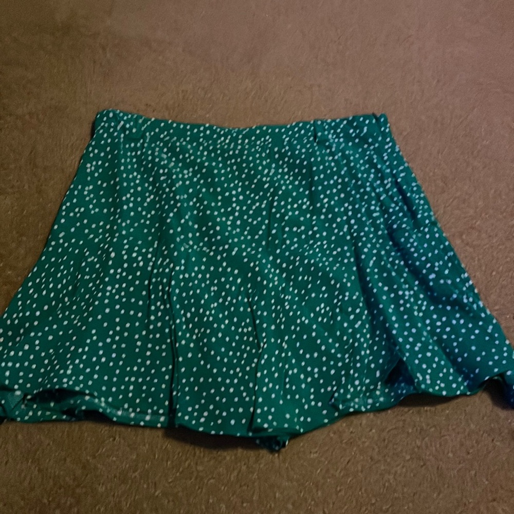 Green Zara mini skirt